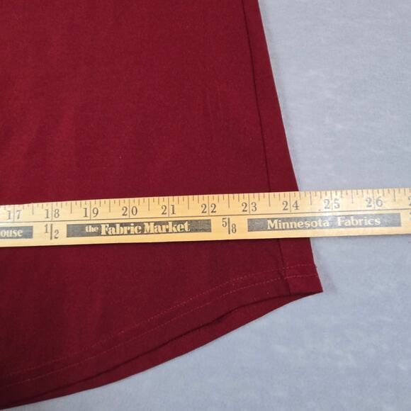 Gaharu Women's Whimsy Polyester Burgandy V-Neck 3/4 Sleeve Flowy Top XL - Picture 10 of 14